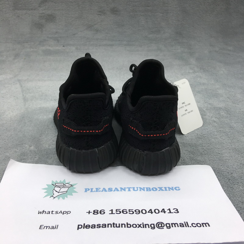 Authentic Yeezy 350 Boost V2 “Black Red” Kids